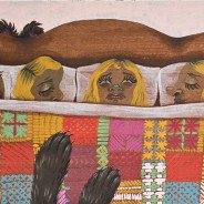 Silent Slumber, emulsion and acrylic on found wood, 86cm x 38cm, 2013. Photo: Simon Pantling