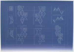 Blueprint for crane motif 3.1, 2014, inkjet print on colorplan paper. 41cm x 29cm Edition of 30 + 3AP's